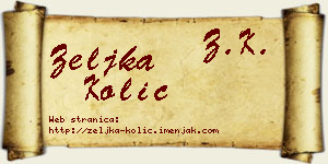 Željka Kolić vizit kartica